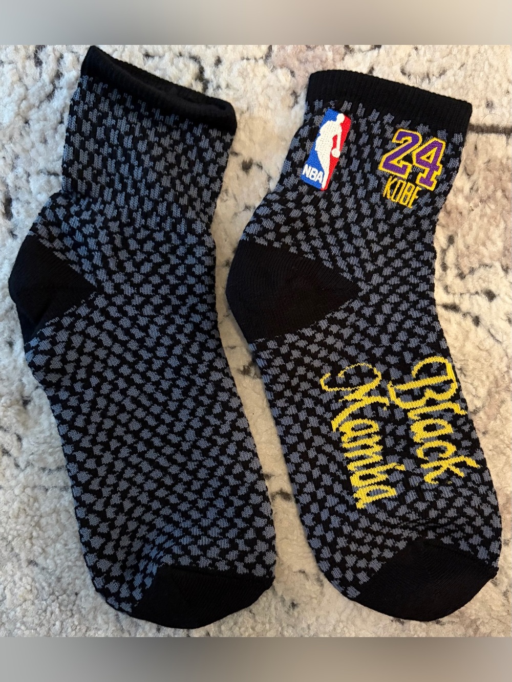LOT of 5 Pair of Socks NBA Kobe Bryant #24 Black Mamba Men’s Sz: Large - Picture 2 of 5